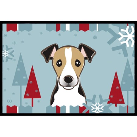 Carolines Treasures Winter Holiday Jack Russell Terrier Indoor and Outdoor Mat- 18 x 27 in. BB1757MAT